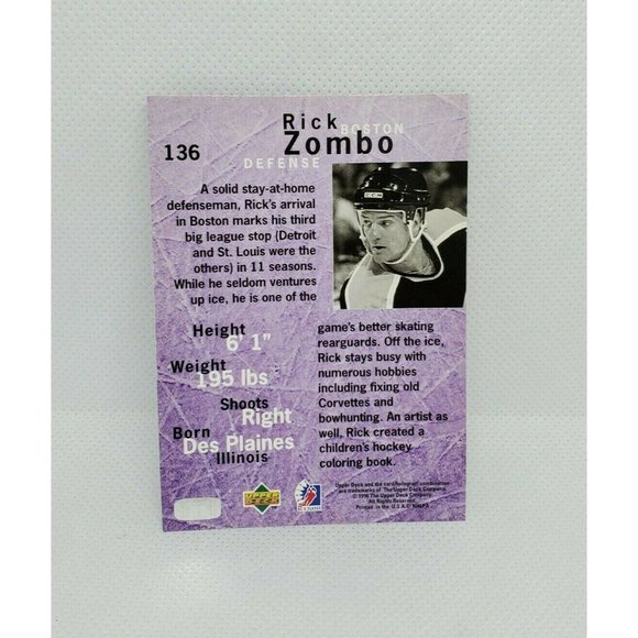 Lot Of 5 Be A Player Upper Deck Vintage Boston Hockey Collectible Trading Cards - Picture 5 of 12